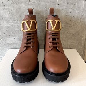 Valentino Signature Calfskin Boots 5.5